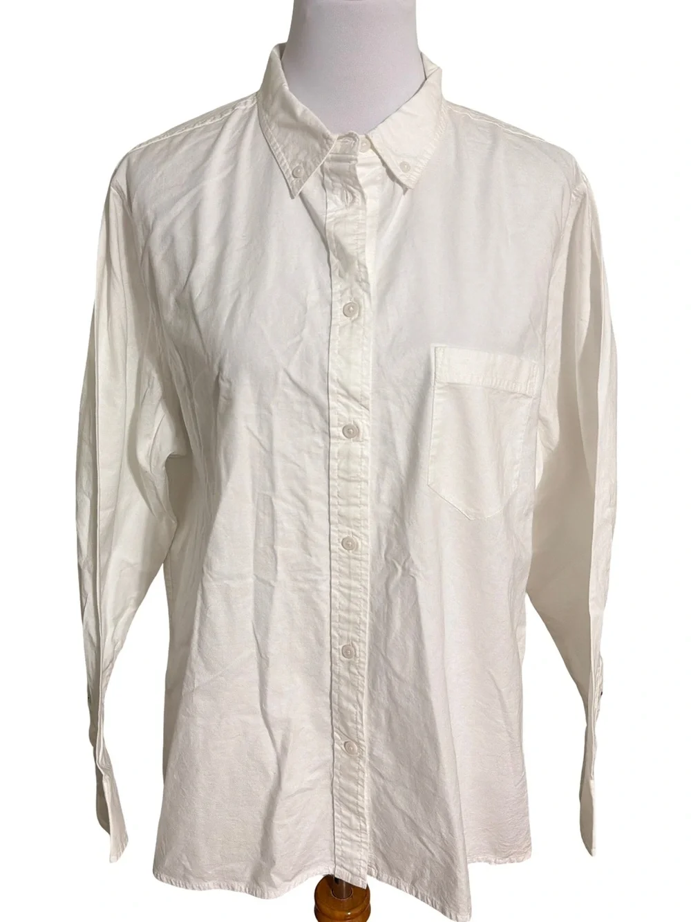 J. Crew Classic Men's White 100% Cotton Long-Sleeve Button-Down Shirt Size 22/2X